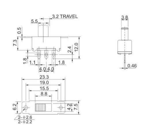 SS-12F32(1p2t)撥動開關(guān)