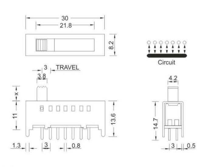 SS-13D01(1P7T)撥動開關(guān)