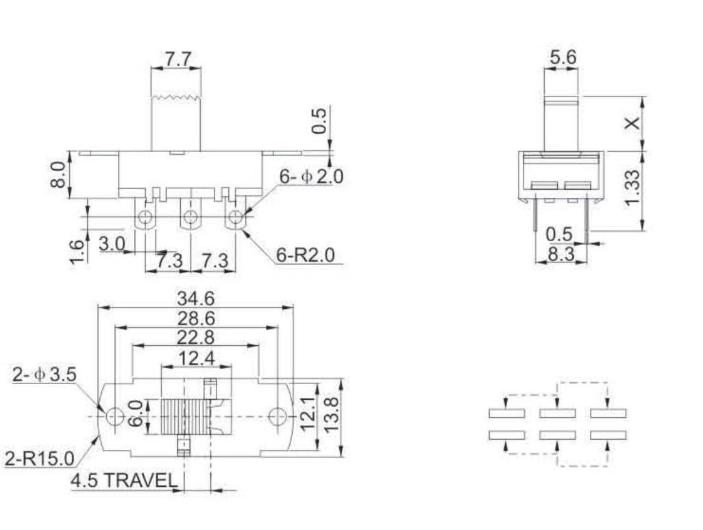 ACS-22L05(2P2T)撥動(dòng)開(kāi)關(guān)
